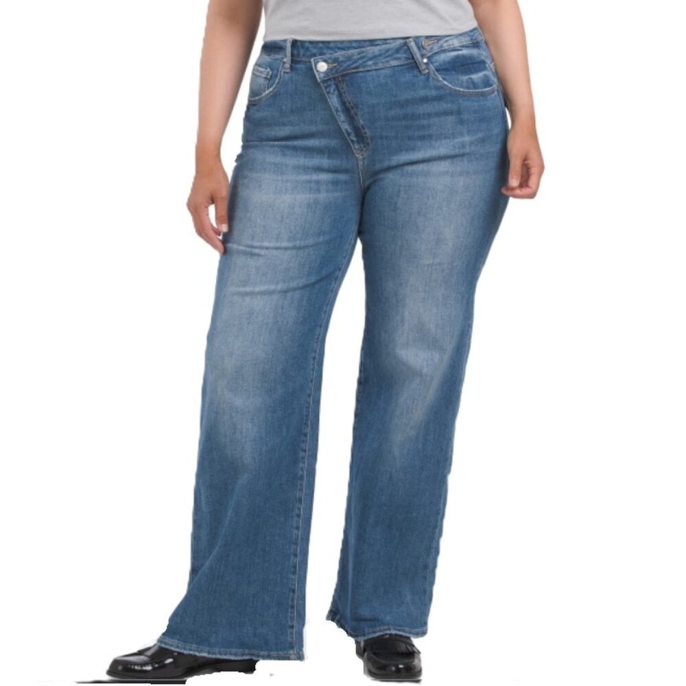 EUC Worn Once RISEN Plus Mid Rise Wide Leg Jeans 1X